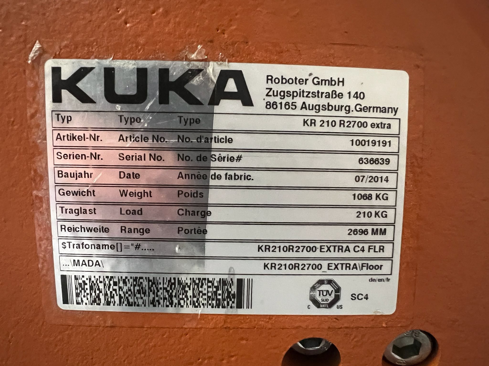 KUKA KR 210 R2700 extra | KR C4 | Baujahr 2014